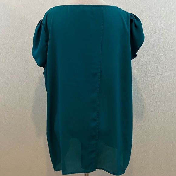 Zenobie | Teal Split Sleeve & Back Blouse - Picture 9 of 9